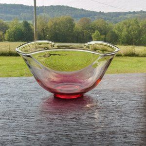 Decorative pink and glass bowl